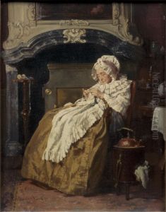 By the Fireplace by Alexander Hugo Bakker Korff