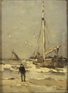 Bom voor de kust by Johan Hendrik Weissenbruch