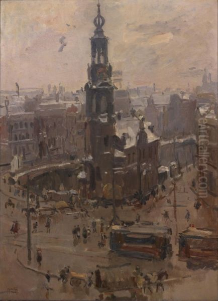 The Munt in Amsterdam in winter - view 1