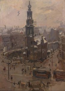The Munt in Amsterdam in winter by Isaac Lazarus Israels