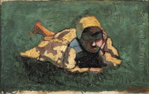 Dutch peasent girl by Theo van Doesburg