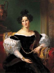 Olga Emilie Sillem (1814-1899), echtgenote van Jan Borski by Jan Adam Kruseman