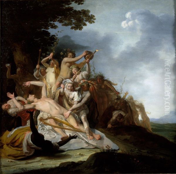 he is torn to pieces by the Thracian women during a Bacchic orgy - view 1