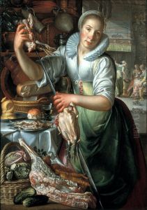 The kitchen maid by Joachim Wtewael (Uytewael)