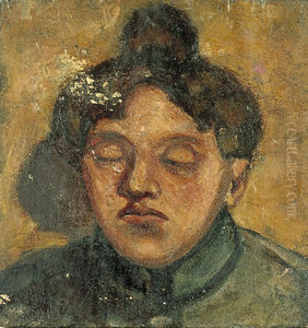 Portrait of Agnita Feis with closed eyes Portrait of Agnita Feis with closed eyes