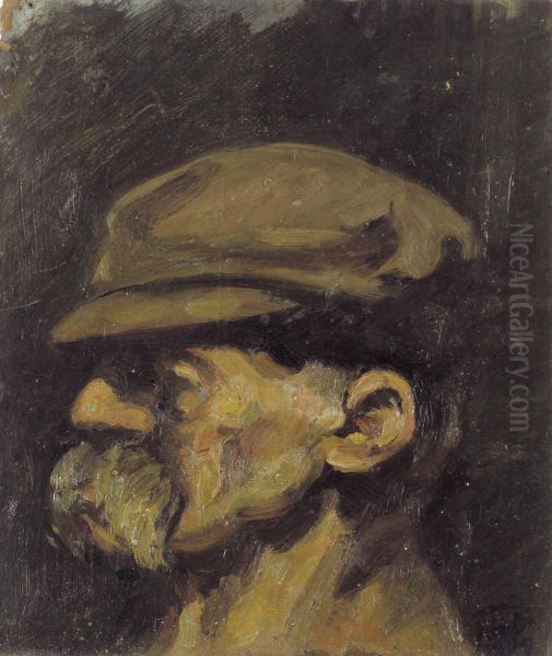 Portret van Nietzsche met pet - view 1