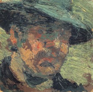 Portret van een man met hoed by Theo van Doesburg