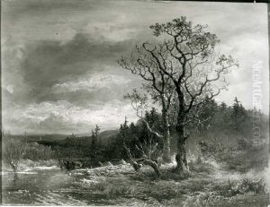 Winterlandschap by Johannes Warnardus Bilders