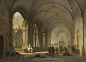 Utrecht, de Kloostergang van de Dom by Bartholomeus van Hove