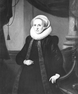 Portret van Mayken Baccher (1565-1612), echtgenote van Hans Martens by Jan Maurits Quinkhard