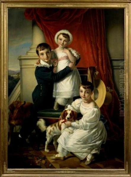 Portrait of Otto d'Aumale van Romondt (1822-1883), Suzanna Cornelia Frederika van Romondt (1825-1899) and Wilhelmina Anna van Romondt (1827-1892) - view 1