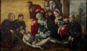 The Lamentation with members of the Van Egmont family by Jan Van Scorel