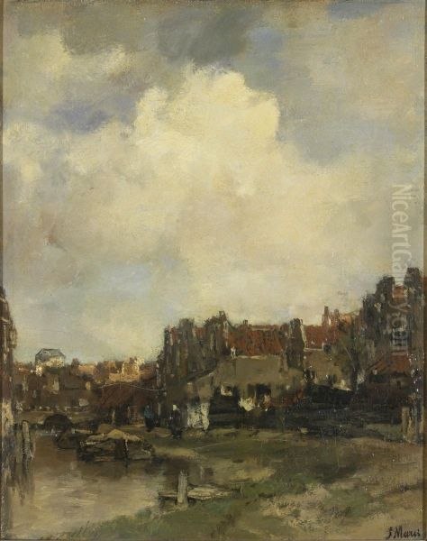 Stadsgezicht met een rivier - view 1