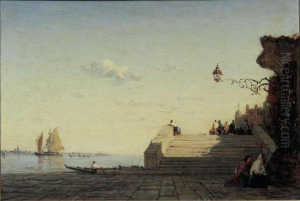 Een kade in Venetie - view 1