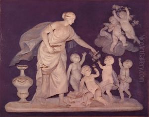 Allegorical Representation of a Woman Handing out Grapes on Putti by Piat Joseph Sauvage