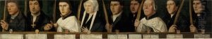 Portretten van negen leden van de Utrechtse Jeruzalembroederschap by Jan Van Scorel