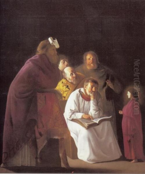 The twelve year old Christ disputing in the temple with the Doctors - view 1