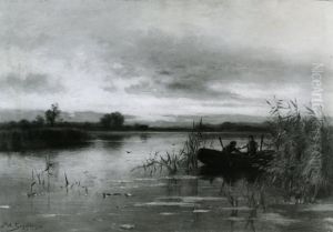Avond op de plassen by Piet Schipperus