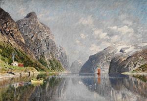 Norsk fjordlandskap by Adelsteen Normann