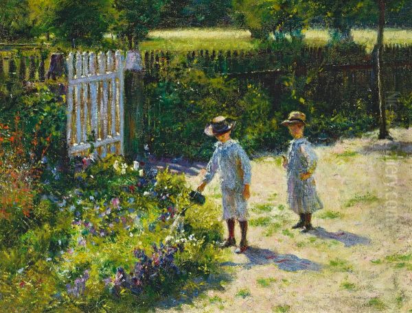 Children in the garden - view 1