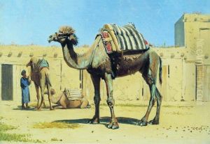 Camel in the courtyard of the caravanserai by Vasily Vereshchagin