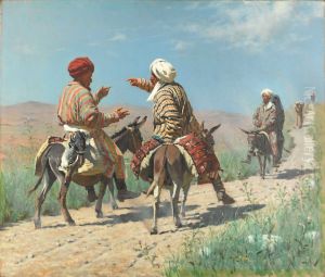 Mullah Rahim and Mullah Kerim on his way to the bazaar are quarreling by Vasily Vereshchagin