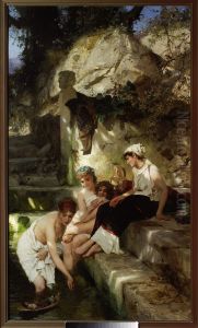 Roman idyll - Before the bath by Henryk Siemiradzki