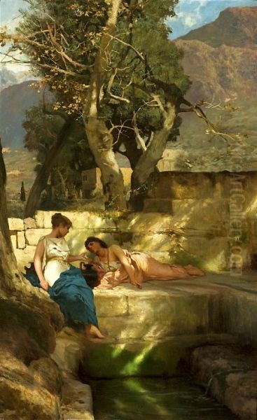 At the fountain head - Roman idyll - view 1
