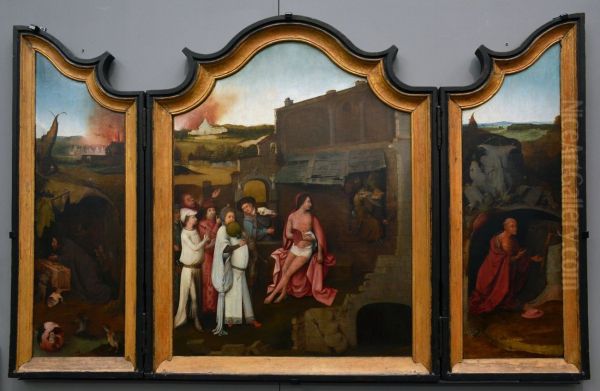 The temptation of Saint Anthony; the trials of job; Saint Jerome in the desert - view 1