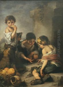 Kinder beim Wurfelspiel by Bartolome Esteban Murillo