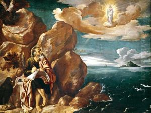 San Juan Evangelista en la isla de Patmos by Pedro Orrente