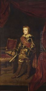 Portrait de l'infant Baltasar Carlos en armure by Juan Bautista Martinez del Mazo