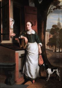 Two chattering housewives by Nicolaes Maes