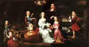 The Sykes family of West Ella, Yorkshire by Nicolaes Maes
