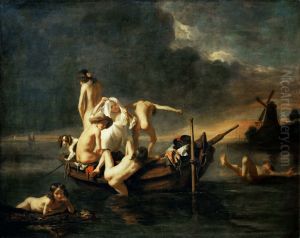 Bathing children by Nicolaes Maes