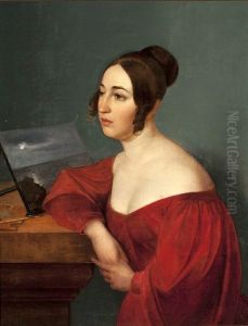 Portret Hortensji z Jelowickich Sobanskiej by Wojciech Stattler