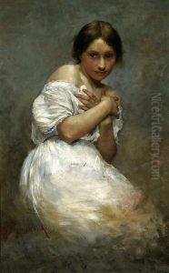 Portrait of a girl by Waclaw Szymanowski