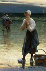 Breton fisherwoman by Wladyslaw Wankie