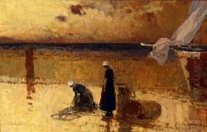 Fisherwomen at the seaside - Oystering III