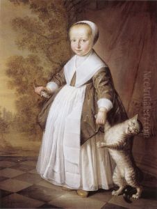 4-year-old Girl with Cat and Fish