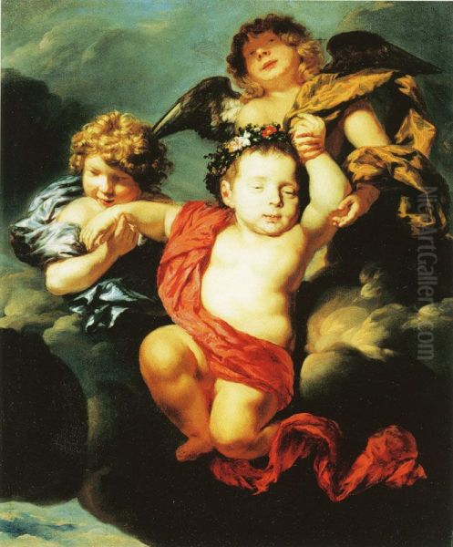 Two Angels Bearing a Dead Infant up to Heaven - view 1