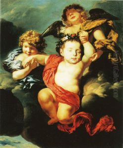 Two Angels Bearing a Dead Infant up to Heaven