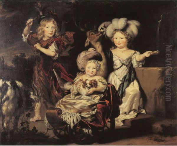 Three Children in a Landscape - view 1