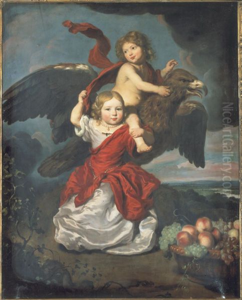 Double Portrait of a boy and a girl as Ganymede and Hebe in a landscape - view 1