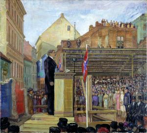 Grunnstensnedleggelsen til Radhuset by Anders Castus Svarstad