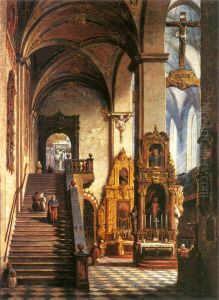 Interior of the Dominican Church in Krakow by Marcin Zaleski