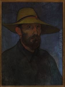 Self-portrait in a straw hat