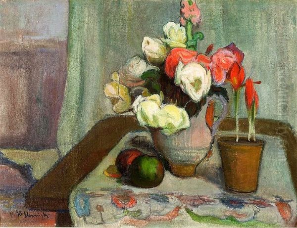 Still life with a vase of flowers - view 1