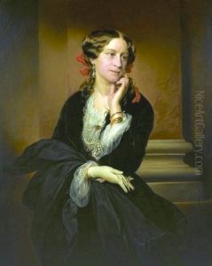Portrait of Aleksandra Potocka (1818-1892). by Friedrich von Amerling