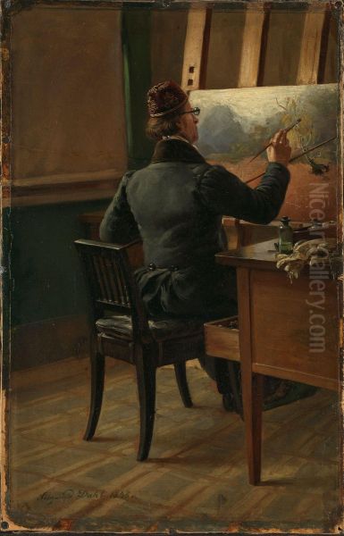 The Painter J.C. Dahl at his Easel - view 1